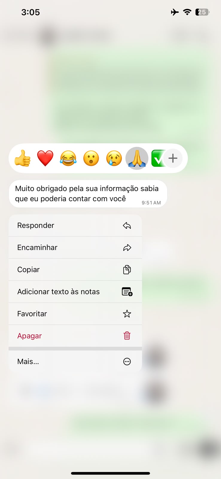 Mensagem de agradecimento de cliente